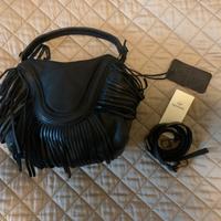 Borsa nera Rehard pelle frangie nuova + cartellini