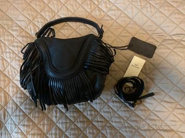 Borsa nera Rehard pelle frangie nuova + cartellini
