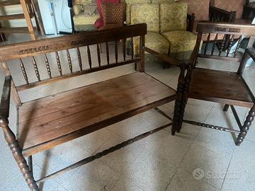 Struttura legno panca divano e poltrona