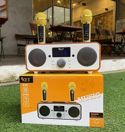 NUOVO Casse Bluetooth Karaoke 2 Microfono Wireless