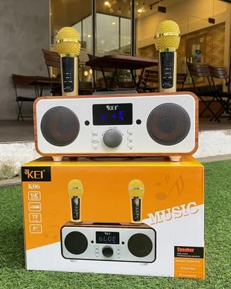 NUOVO Casse Bluetooth Karaoke 2 Microfono Wireless