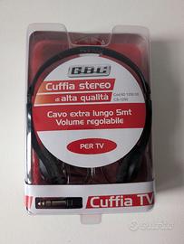 Cuffie stereo Per TV GBC cs-1250 cavo extra lungo