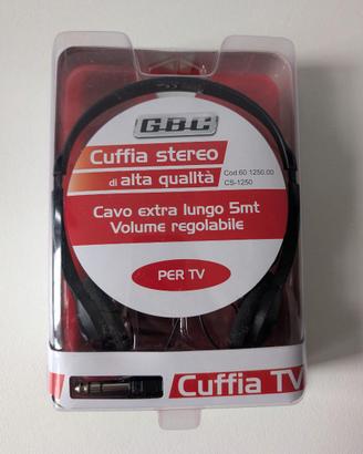 Cuffie stereo Per TV GBC cs-1250 cavo extra lungo