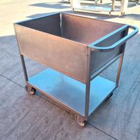 carrello inox per sbarazzo rifiuti usato