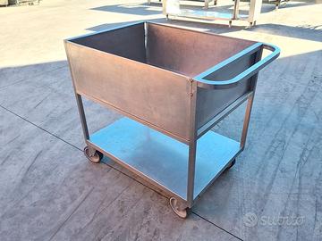 carrello inox per sbarazzo rifiuti usato