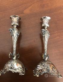 Coppia candelabri antichi argento