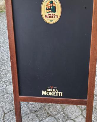 Lavagna bifacciale con cavalletto in legno.
