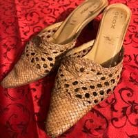 Mule Geox intreccio pelle con tacco