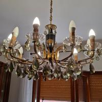 Lampadario di cristallo grigio 