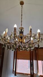 Lampadario di cristallo grigio 