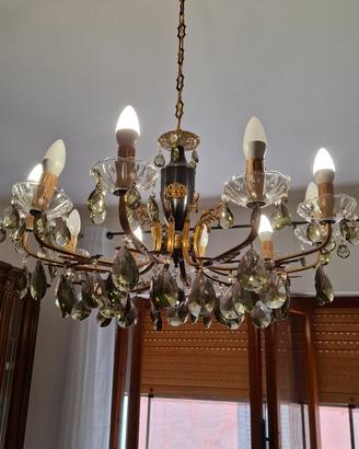 Lampadario di cristallo grigio 