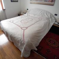 Lenzuolo bianco matrimoniale in lino 