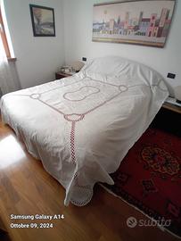 Lenzuolo bianco matrimoniale in lino 