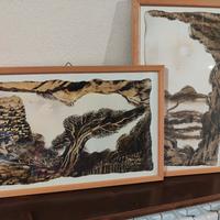 Coppia quadri dipinti a spatola 