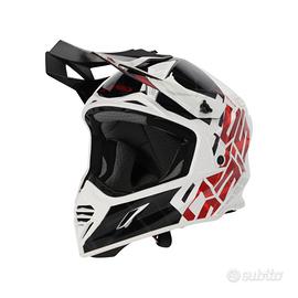 Casco Acerbis X-Track  bianco rosso nero