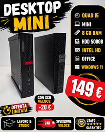 PC Fisso Pc Quadcore i5 4 Quad-Core  500 GB  Win11