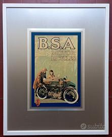 Targa litografata a colori in cornice della BSA