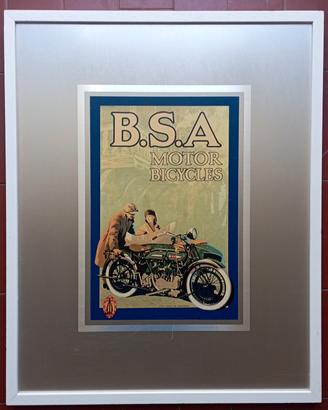 Targa litografata a colori in cornice della BSA