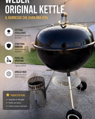Weber barbecue a carbone 57 cm più ciminiera