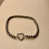 Braccialetto con perline in acciaio