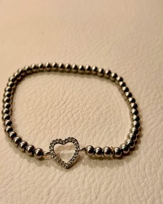 Braccialetto con perline in acciaio