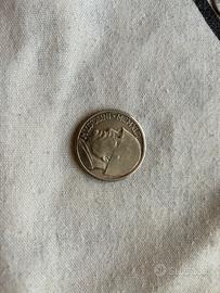 Moneta da 20 lire Mussolini, datata 1928.