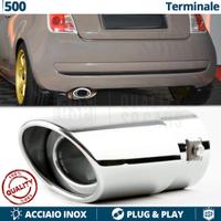 TERMINALE di Scarico OVALE per FIAT 500 Cromato