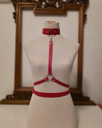 Pettorina harness rosso imbracatura body natale rs