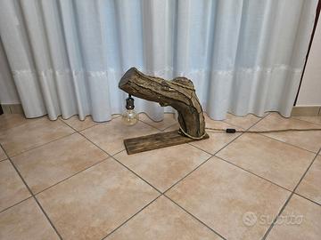 lampada in legno artigianale 