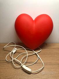 N.2 LAMPADA/ APPLIQUE DA PARETE CUORE ROSSO
