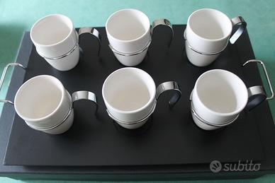 Set da 6 tazzine caffe con vassoio EVVIVA