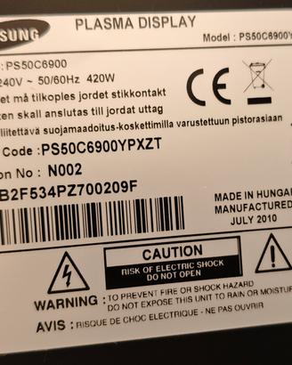 Plasma Samsung 3d televisore 