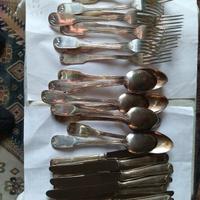 servizio posate da 10, placcato argento 800