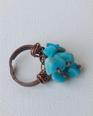 Anello Larimar turchese 
