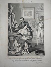 1863 Antica Incisione Contessa Spaur Portici PioIX