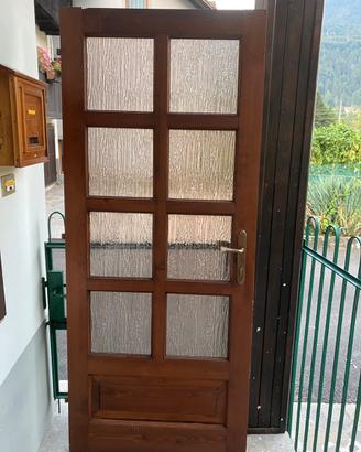Porta bi-marrone  con vetri all’inglese