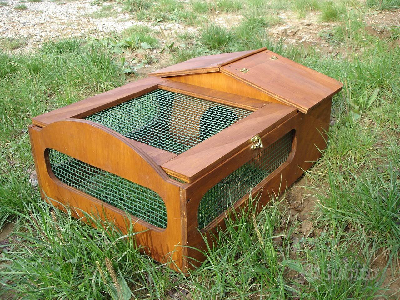 TERRARIO CASETTA CON LATO A VISTA PER TARTARUGHE 82x40x20 LEGNO AL NATURALE