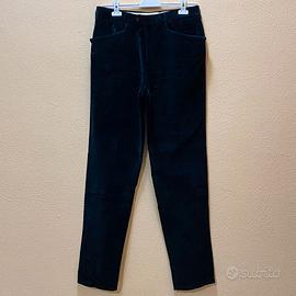 Elegant Pantaloni Nero Vellutato Classico Casual
