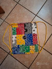 zaino cotone fantasia Scout lacci gialli nuovo