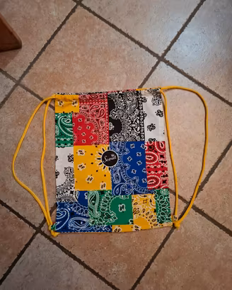 zaino cotone fantasia Scout lacci gialli nuovo