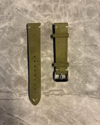 Cinturino orologio in pelle color salvia