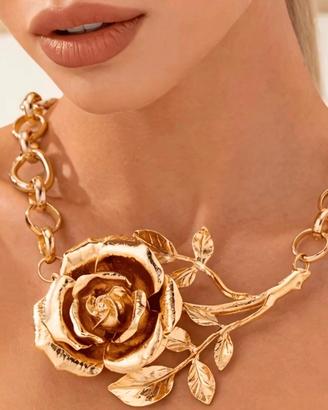 collana collier girocollo grande rosa