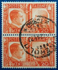 Coppia 20c. REGNO 1941 Fratellanza italo-tedesca