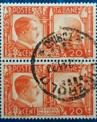 Coppia 20c. REGNO 1941 Fratellanza italo-tedesca