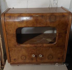 mobile radio giradischi anni 40 in radica