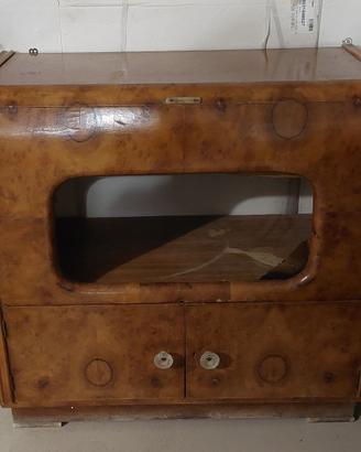 mobile radio giradischi anni 40 in radica