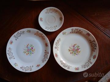 Piattino & due Piatti Piani in Porcellana Bavarese