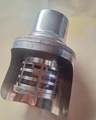 Terminale inox antivento fumi scarico 80mm