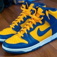 Scarpe Nike Dunk High Gialle e Viola Originali