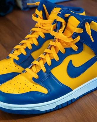 Scarpe Nike Dunk High Gialle e Viola Originali